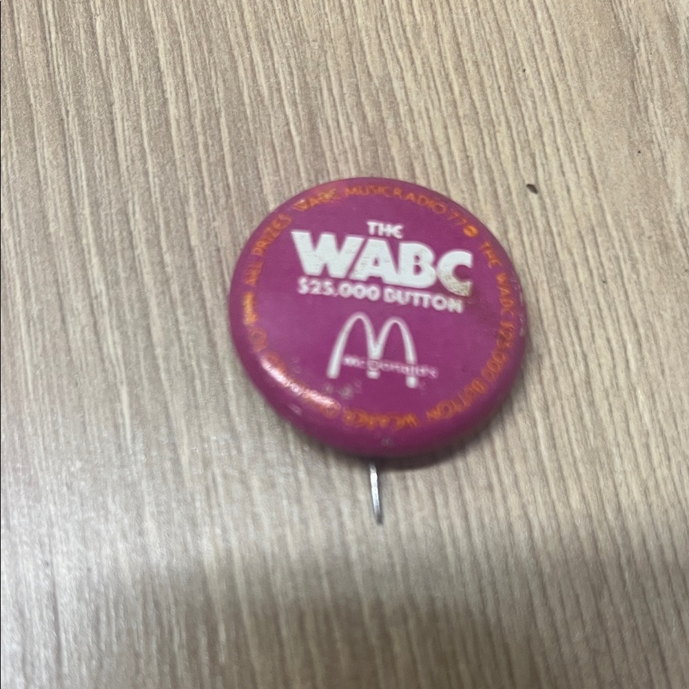 WABS MCDONALDS VINTAGE Button Pin